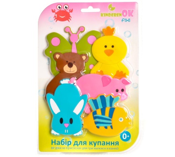 Набор для купания Fixi Игрушки для купания на крупной присоске в наборе 6 игрушек в виде животных.