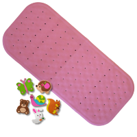 Комплект для купания: коврик XL розовый и игрушки Fixi «Лесные жители»